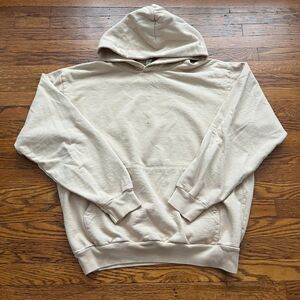 Los Angeles Apparel Heavyweight Fleece 14oz Hoodie L Beige Distress Made In USA